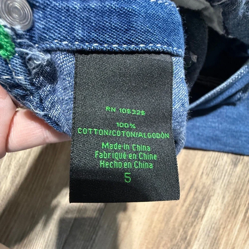 Americana John Deere Overalls Blue Denim Kids Workwear Bibs